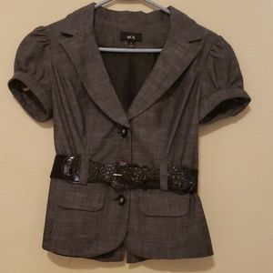 BCX sz Medium gray blazer jacket short sleeve
